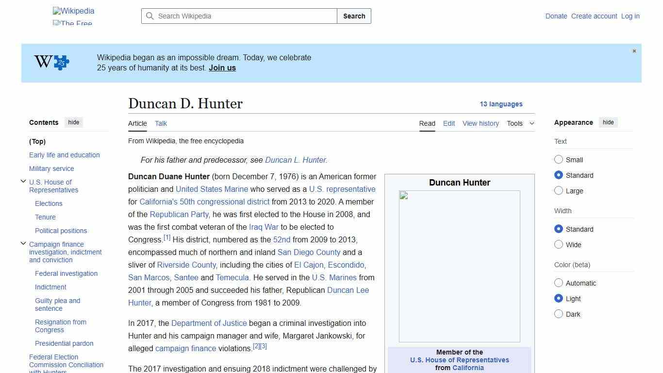 Duncan D. Hunter - Wikipedia